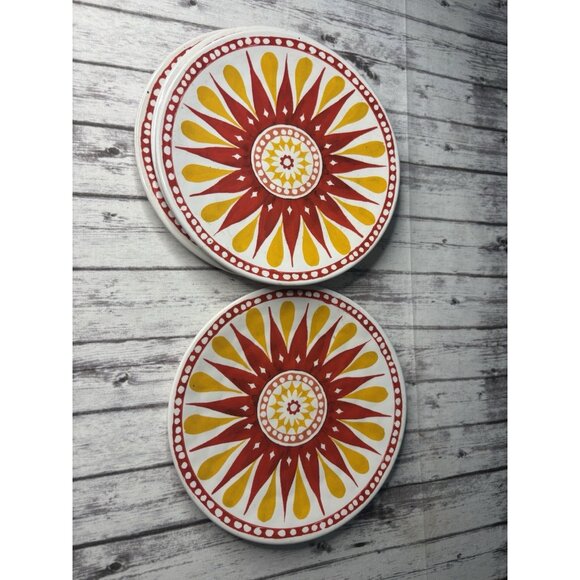 Bed Bath & Beyond Gypsy Grapefruit Melamine Appetizer Plates (Set of 4) - Picture 1 of 9